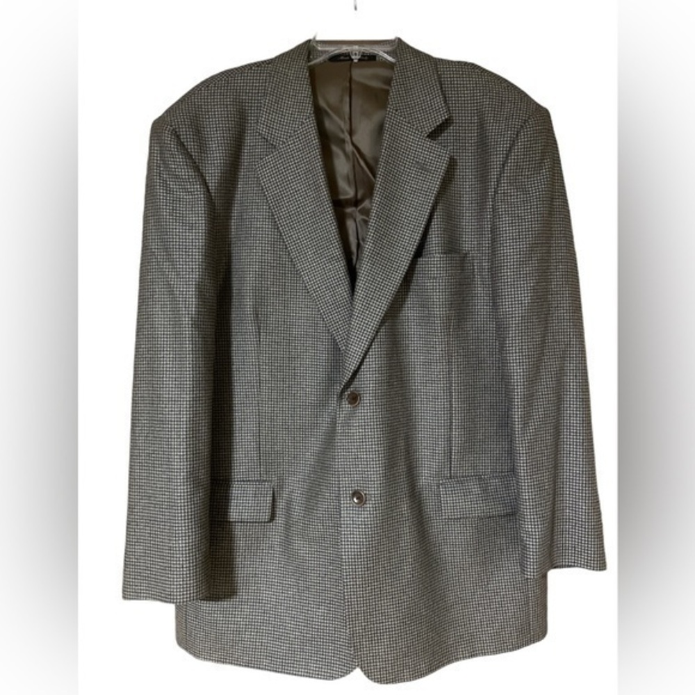 Vito Rufolo Men’s Vtg Silk Wool Italian Sport Suit‎ Coat Blazer 44R Brown Check